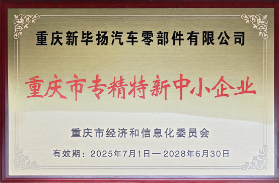 新毕扬获评国家级高新技术企业，跻身重庆专精特新汽配梯队